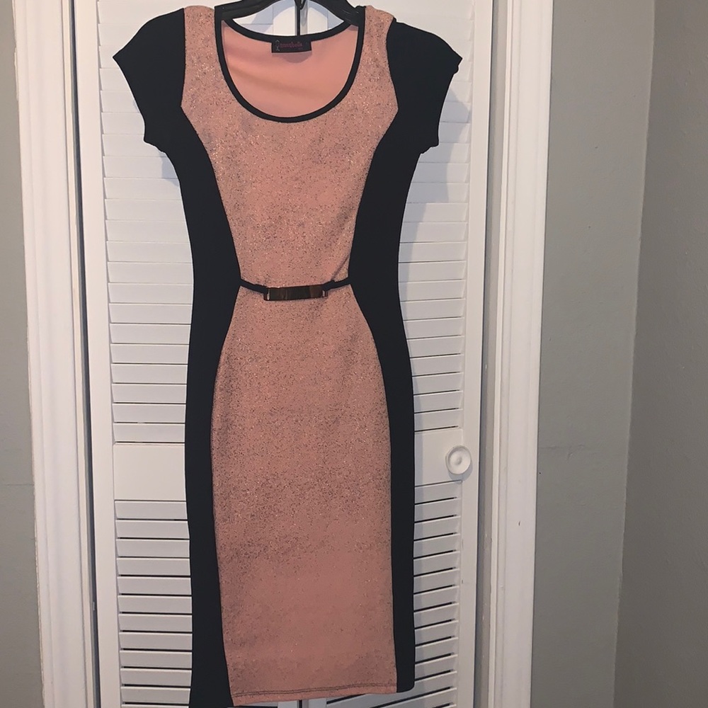 very elegant 
Black & pink glitter dress